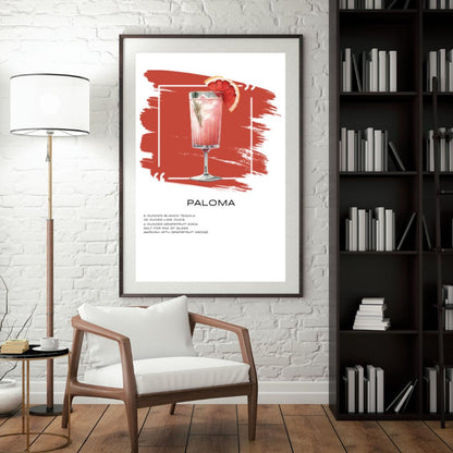 Paloma Recipe Art Print - Refreshing Tequila Cocktail Wall Decor - Social Canvas
