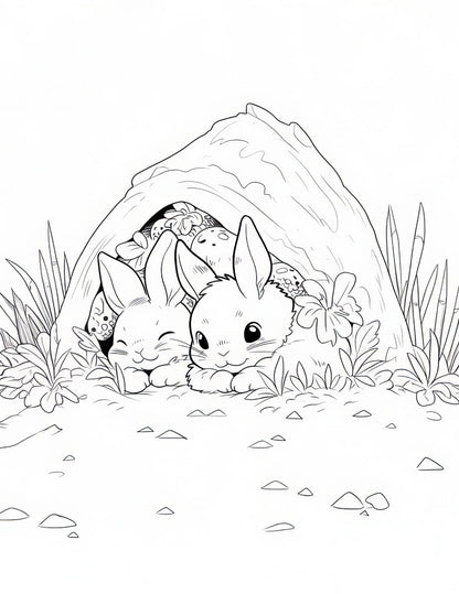 Cozy Animal Coloring Book | 25-Page Canva Template for Kids & Adults | Adorable Animal-Themed Coloring Pages | Digital Download - Social Canvas