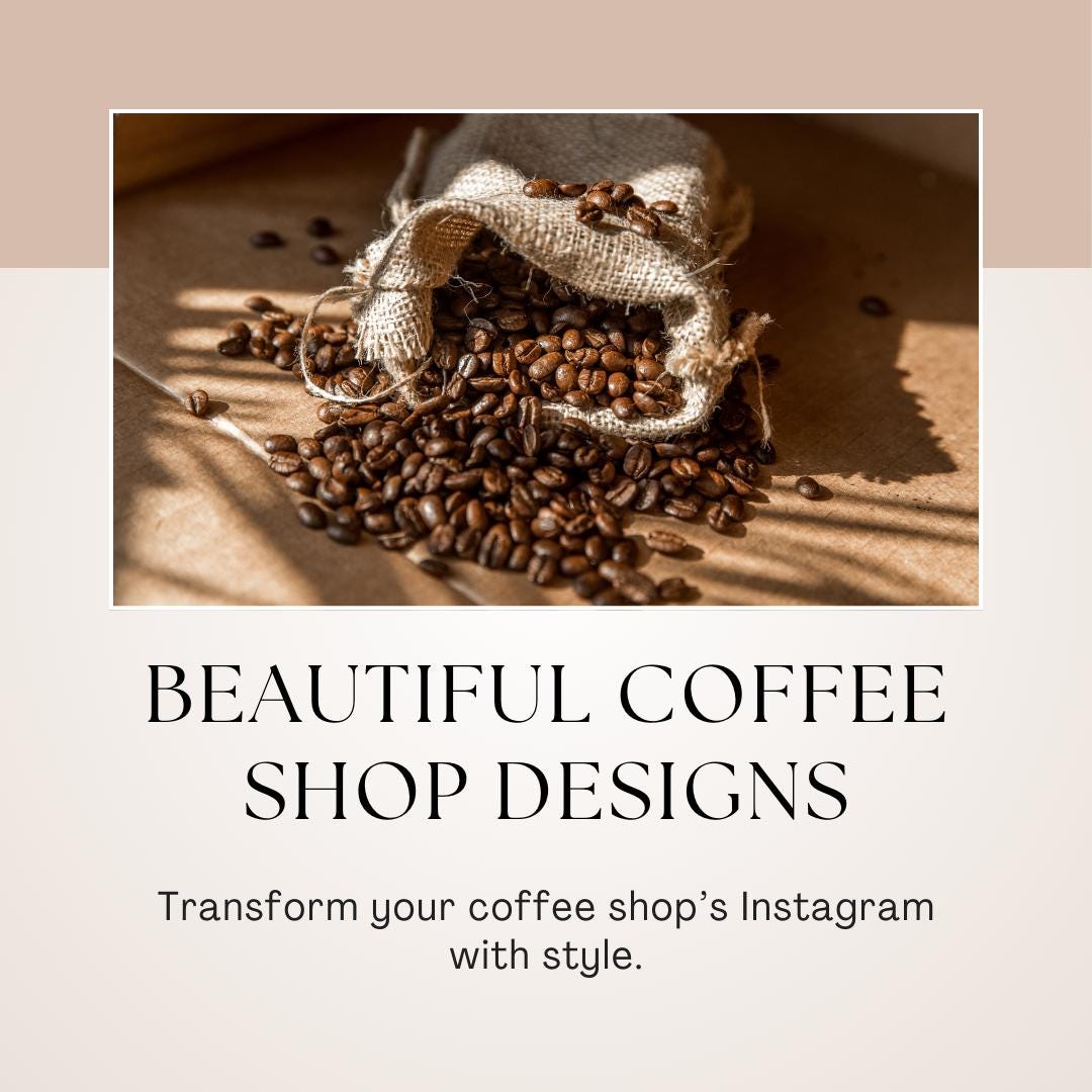 Coffee Shop Instagram Templates | Social Media Planner and Analytics Guide | Café Social Media Kit | Instagram, Pinterest and Facebook - Social Canvas