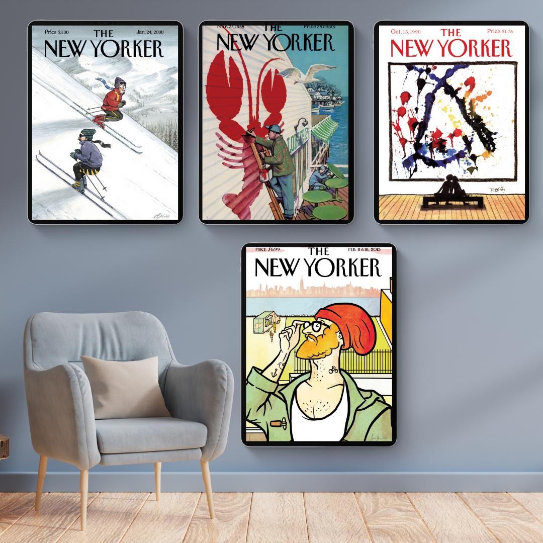 150 Magazine Cover Art Prints | Printable Wall Art | Iconic & Vintage Covers | New Yorker, Retro and Modern Designs | 300 DPI - Social Canvas