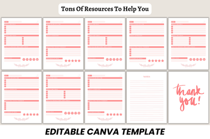 2025 Gratitude Journal for Women – Editable Canva Template for Self-Care & Reflection (MRR) - Social Canvas