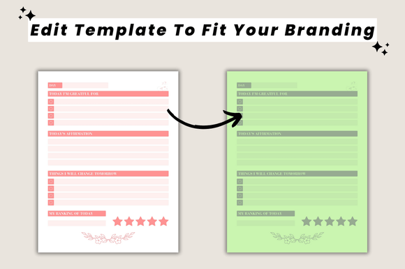 2025 Gratitude Journal for Women – Editable Canva Template for Self-Care & Reflection (MRR) - Social Canvas