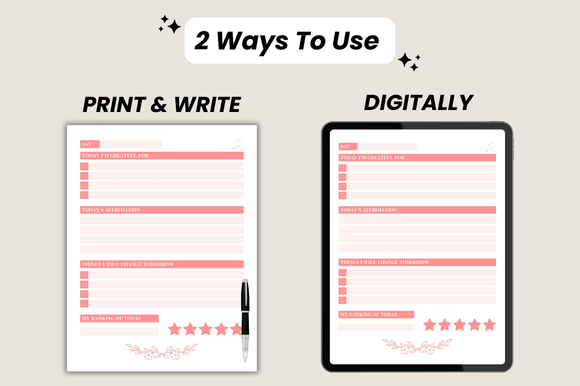 2025 Gratitude Journal for Women – Editable Canva Template for Self-Care & Reflection (MRR) - Social Canvas