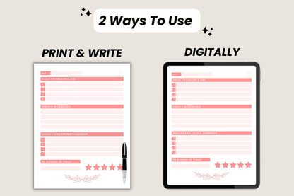 2025 Gratitude Journal for Women – Editable Canva Template for Self-Care & Reflection (MRR) - Social Canvas