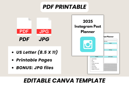 Canva Instagram Content Planner 2025 – Schedule & Plan Posts with Ease (MRR) - Social Canvas