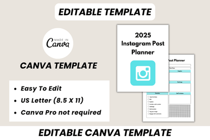 Canva Instagram Content Planner 2025 – Schedule & Plan Posts with Ease (MRR) - Social Canvas