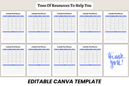 2025 LinkedIn Post Planner – Editable Canva Template for Professionals & Coaches (MRR) - Social Canvas