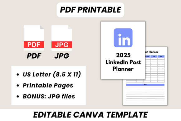 2025 LinkedIn Post Planner – Editable Canva Template for Professionals & Coaches (MRR) - Social Canvas