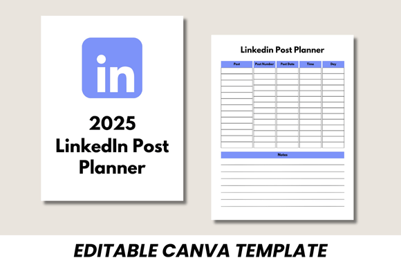 2025 LinkedIn Post Planner – Editable Canva Template for Professionals & Coaches (MRR) - Social Canvas