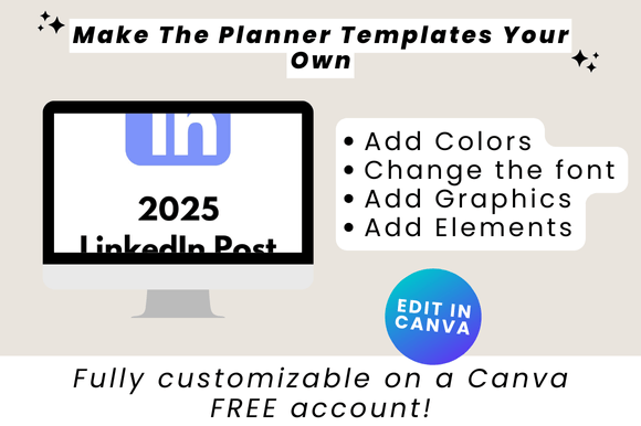 2025 LinkedIn Post Planner – Editable Canva Template for Professionals & Coaches (MRR) - Social Canvas