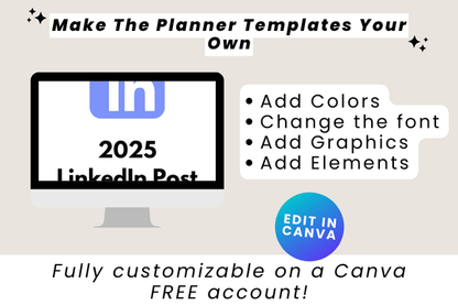 2025 LinkedIn Post Planner – Editable Canva Template for Professionals & Coaches (MRR) - Social Canvas