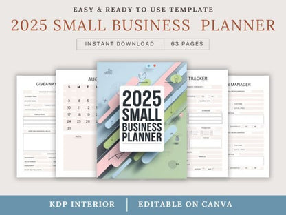 2025 Small Business Planner – 74-Page Canva Template for Entrepreneurs & Coaches - Social Canvas