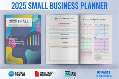 2025 Small Business Planner – Printable Organizer for Entrepreneurs & Startups (MRR) - Social Canvas