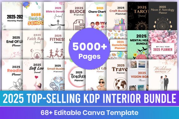 2025 Best-Selling KDP Interiors Bundle – Planners, Journals & Low Content Templates (MRR) - Social Canvas