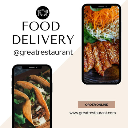 Food Service Social Media Canva Templates | Restaurant, Café & Food Delivery Marketing Kit | Social Media Planner, Analytics Guide - Social Canvas