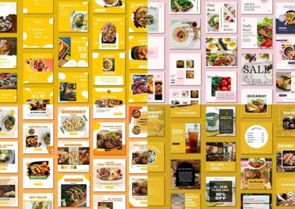 240 Food Blogger Social Media Templates - Social Canvas