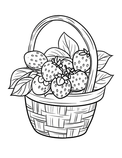 Berry First Coloring Book | 25-Page Canva Template for Kids & Adults | Fun Fruit-Themed Coloring Pages | Digital Download - Social Canvas
