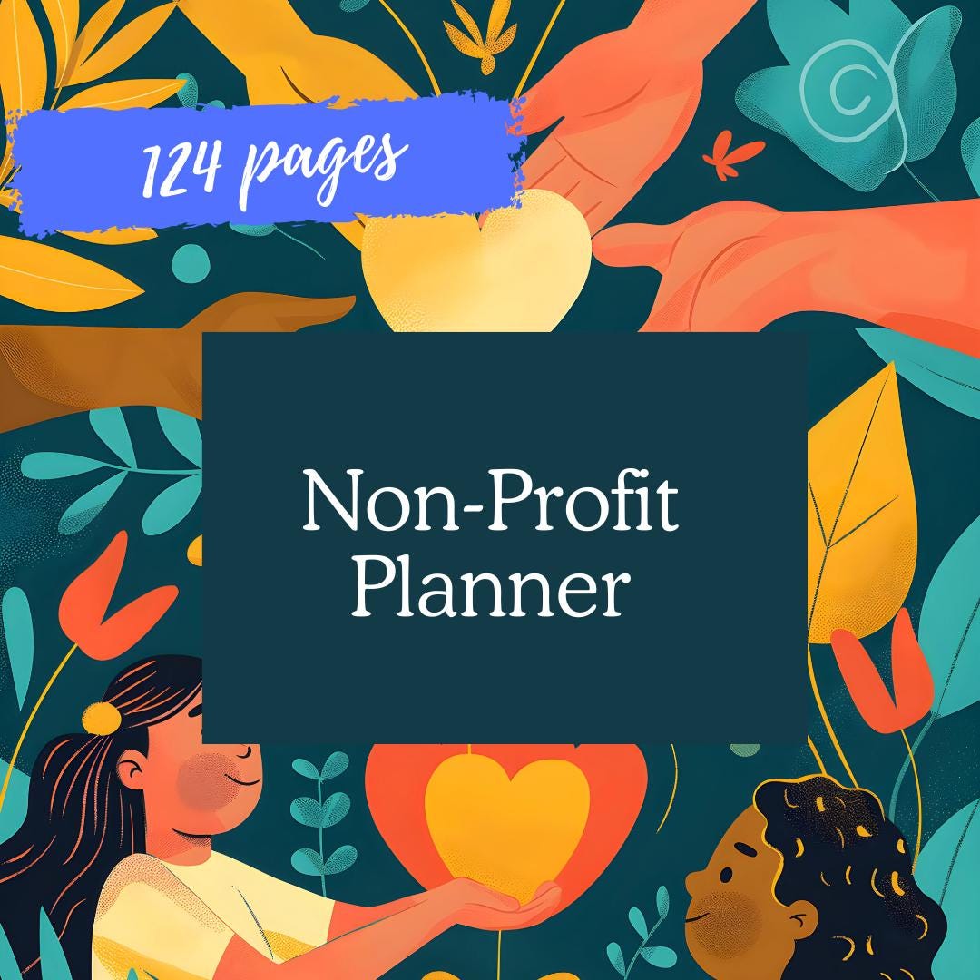 Non-Profit Planner | Fundraising, Grant Tracking & Organizational Management Guide - Social Canvas