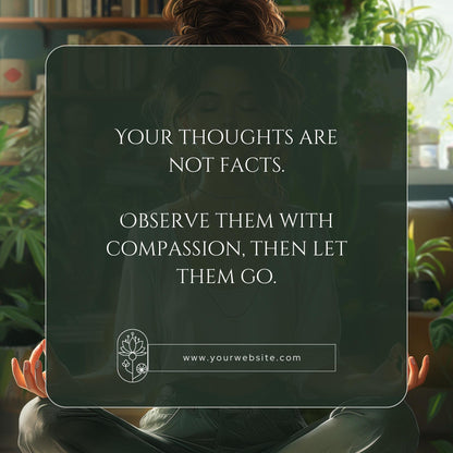 25 Mindfulness Social Media Templates | Editable Canva Templates | Wellness, Self-Care & Mental Health Instagram Posts | Instant Download - Social Canvas