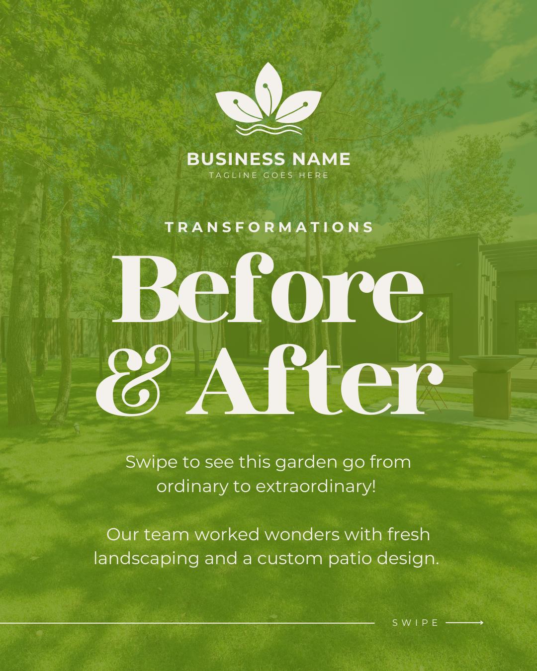 Landscaping Social Media Template Bundle | Canva Lawn Care & Gardening Marketing Kit | Landscape Business Instagram and Facebook Templates - Social Canvas