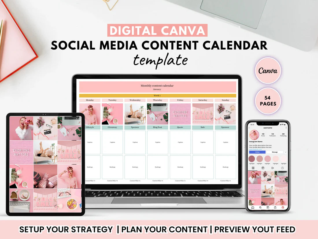 Social Media Content Canva Template Graphic - Social Canvas