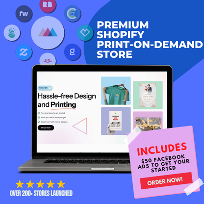 Shopify Print-On-Demand Store (POD) + $50 Facebook Ads
