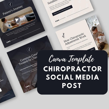 60 Chiropractor Social Media Templates | Editable Canva Templates | Chiropractic Care, Wellness and Health Marketing | Instant Download - Social Canvas