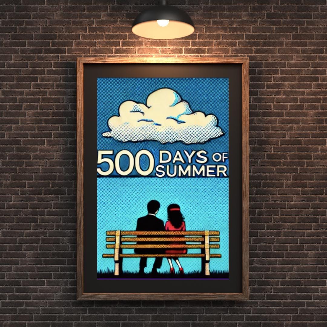 500 Days of Summer Style Pop Art Poster - Romantic Movie Wall Decor - Social Canvas
