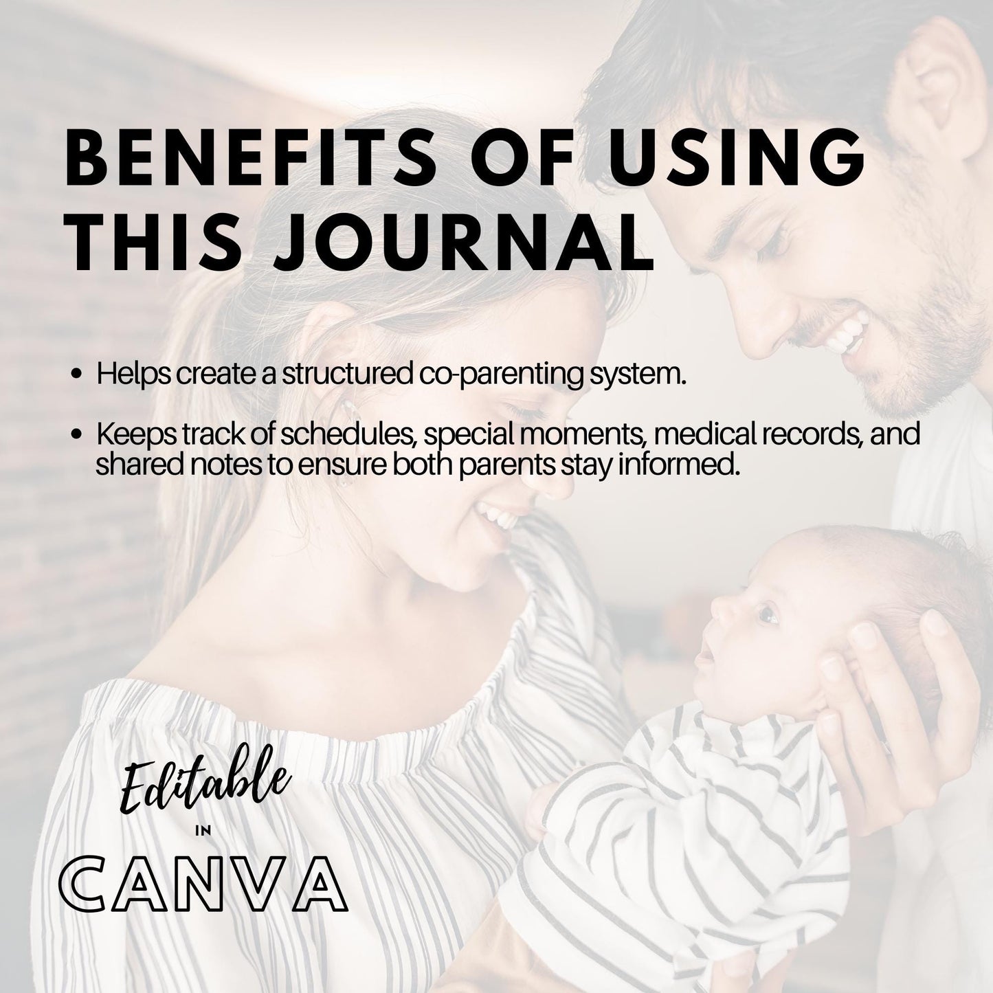 Co-Parenting Journal | Printable Digital Planner for Separated Parents | Shared Custody Organizer | Child’s Well-being | Editable on Canva - Social Canvas
