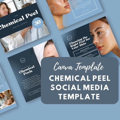 30 Chemical Peel Social Media Templates | Skincare Marketing Canva Pack for Estheticians & Med Spas - Social Canvas