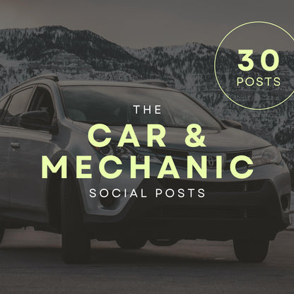 Mechanic Social Media Templates | Auto Repair and Car Maintenance | Social Media Planner, Analytics Guide and 800 Faceless Videos - Social Canvas