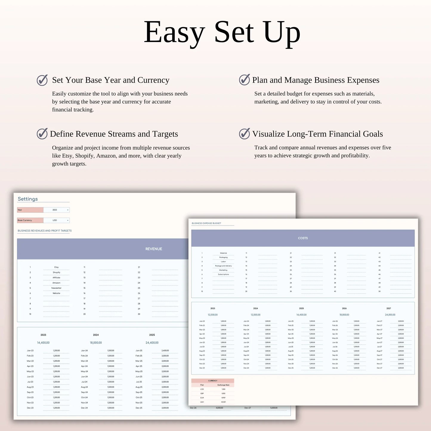 Small Business Bookkeeping Spreadsheet – Excel Template for Income & Expense Tracking (MRR) - Social Canvas