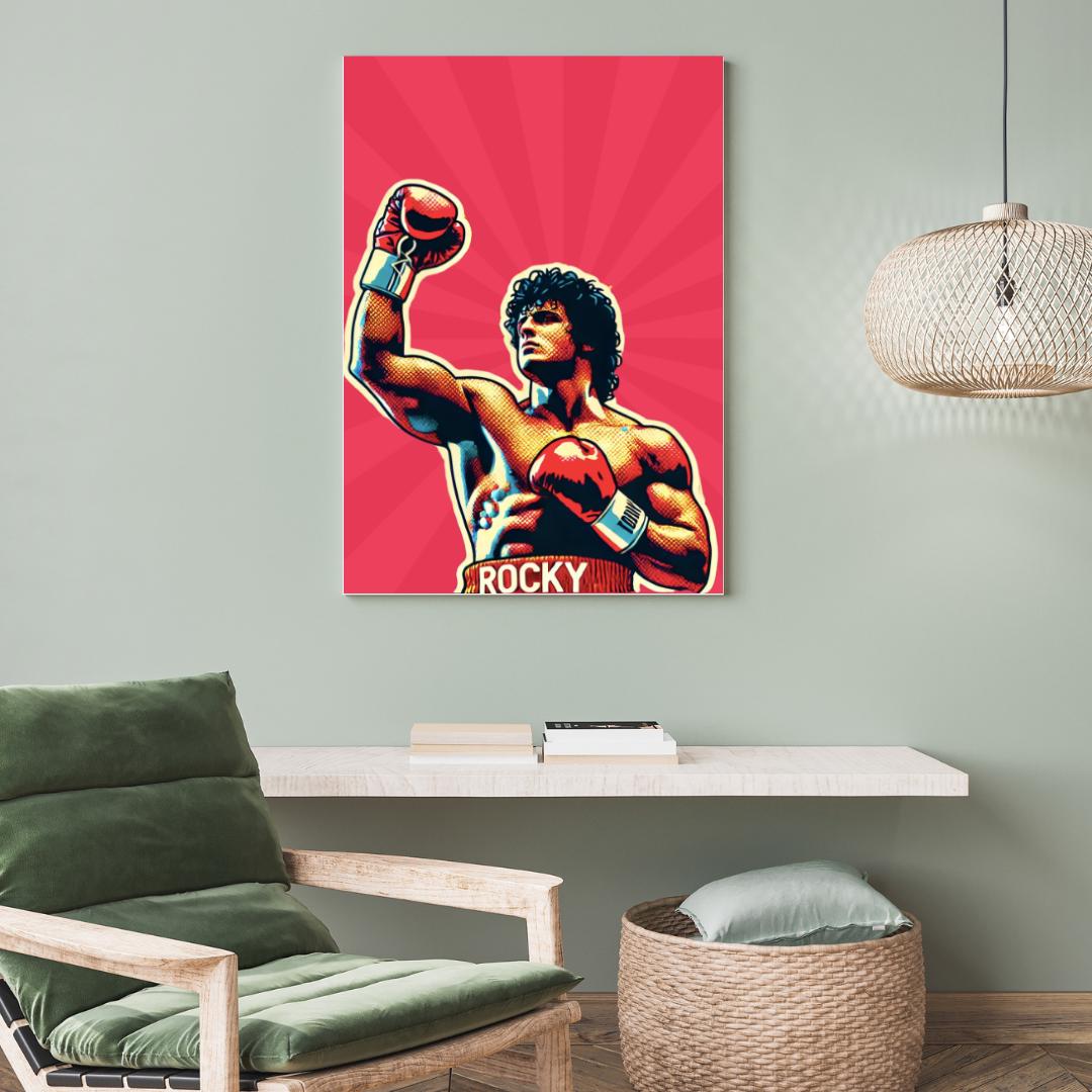 Rocky Style Pop Art Poster - Iconic Boxing Champion Wall Decor - Social Canvas