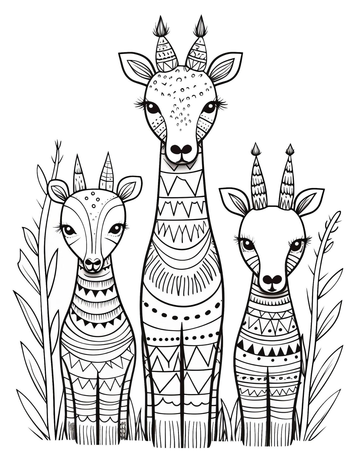 Folk Art Coloring Book | 25-Page Canva Template with Traditional Folk-Inspired Designs | Creative Coloring Pages for All Ages - Social Canvas