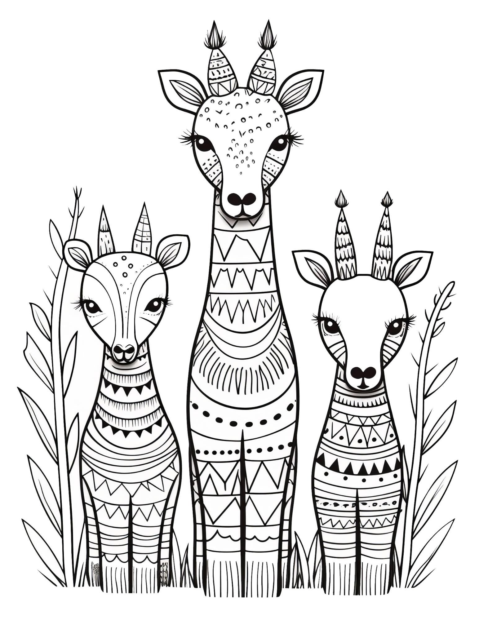 Folk Art Coloring Book | 25-Page Canva Template with Traditional Folk-Inspired Designs | Creative Coloring Pages for All Ages - Social Canvas