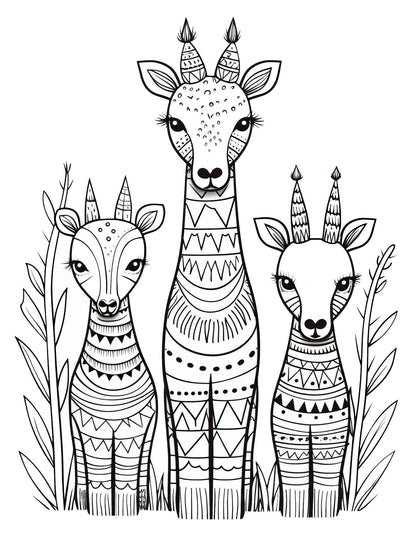 Folk Art Coloring Book | 25-Page Canva Template with Traditional Folk-Inspired Designs | Creative Coloring Pages for All Ages - Social Canvas