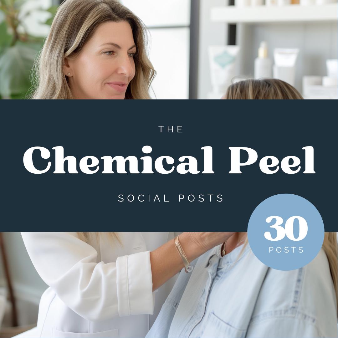 30 Chemical Peel Social Media Templates | Skincare Marketing Canva Pack for Estheticians & Med Spas - Social Canvas