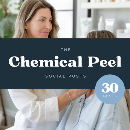 30 Chemical Peel Social Media Templates | Skincare Marketing Canva Pack for Estheticians & Med Spas - Social Canvas