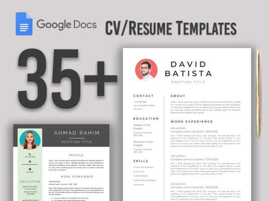 35 Google Docs CV & Resume Templates - Social Canvas