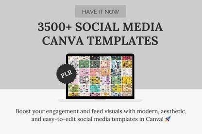 Massive 3500 Canva Social Media Templates – Editable & PLR Licensed (MRR) - Social Canvas