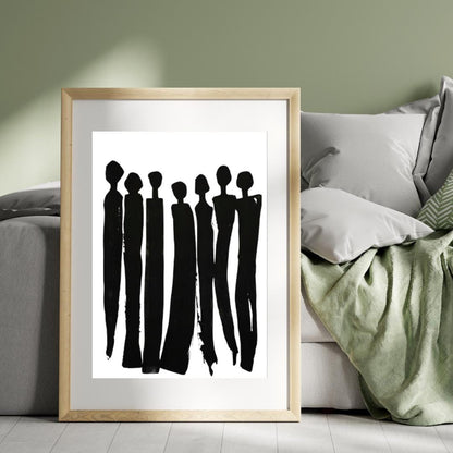 Minimalist Black Silhouette Art Print | Abstract Figurative Wall Art | Contemporary Modern Home Decor - Social Canvas