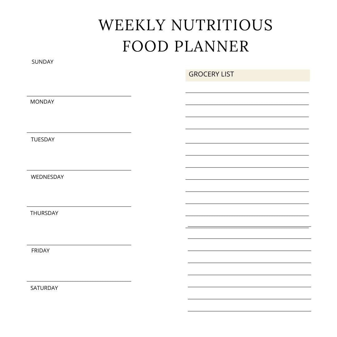 60-Page Nutrition Planner Canva Template | Printable Health Journal | Meal and Food Tracker | Wellness and Diet Planner | Digital Download - Social Canvas