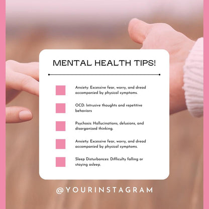 Mental Health Instagram Story | Self-Care | Inspirational and Mindfulness Posts | Social Media Planner| Analytics Guide - Social Canvas