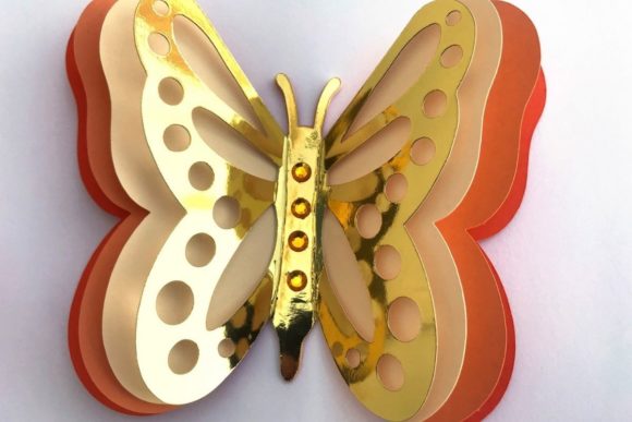 3D Layered Dragonflies and Butterflies - Social Canvas