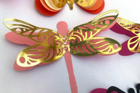 3D Layered Dragonflies and Butterflies - Social Canvas