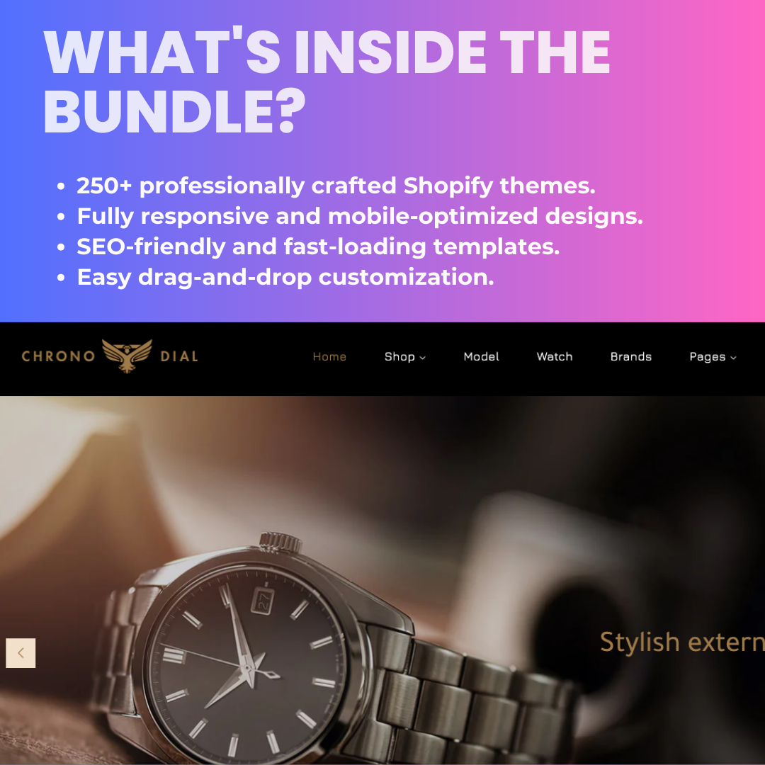 250 Premium Shopify Theme Bundle To Use or Resell – High-Converting eCommerce Store Templates