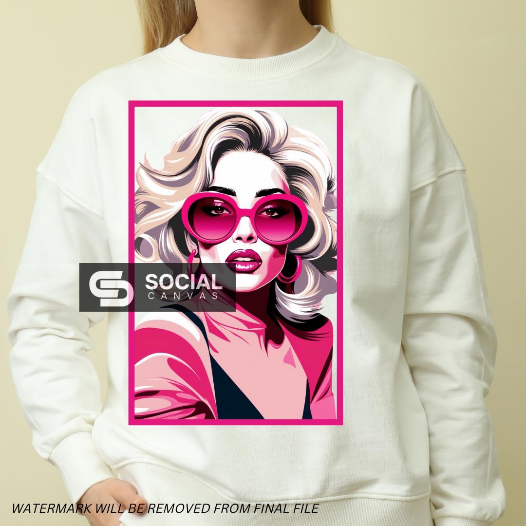 Pink Retro Glam Icons | 30+ Digital PNG Files | Stylish Sunglasses Fashion Artwork for Prints, Crafts, and Digital Design - Social Canvas