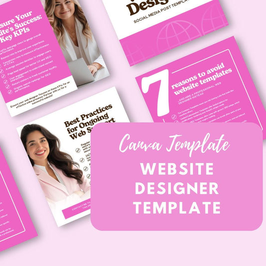 Website Designer Social Media Canva Templates | Web Design Marketing Kit| Editable Canva Templates | Instant Download - Social Canvas