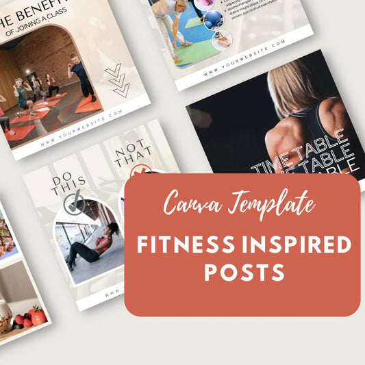 Fitness Social Media Canva Templates | Gym, Personal Trainer & Workout Marketing Kit for Instagram and Pinterest - Social Canvas