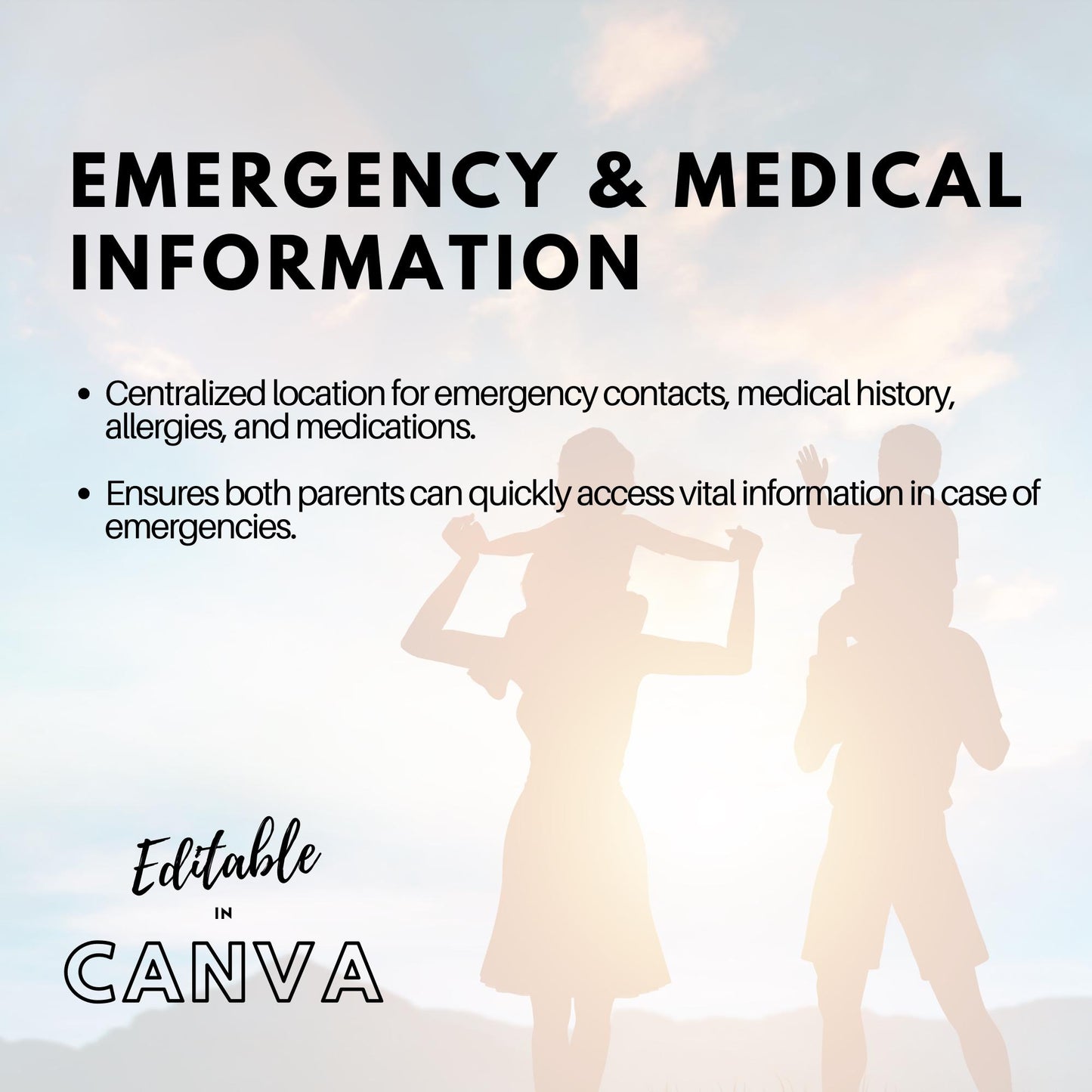 Co-Parenting Journal | Printable Digital Planner for Separated Parents | Shared Custody Organizer | Child’s Well-being | Editable on Canva - Social Canvas